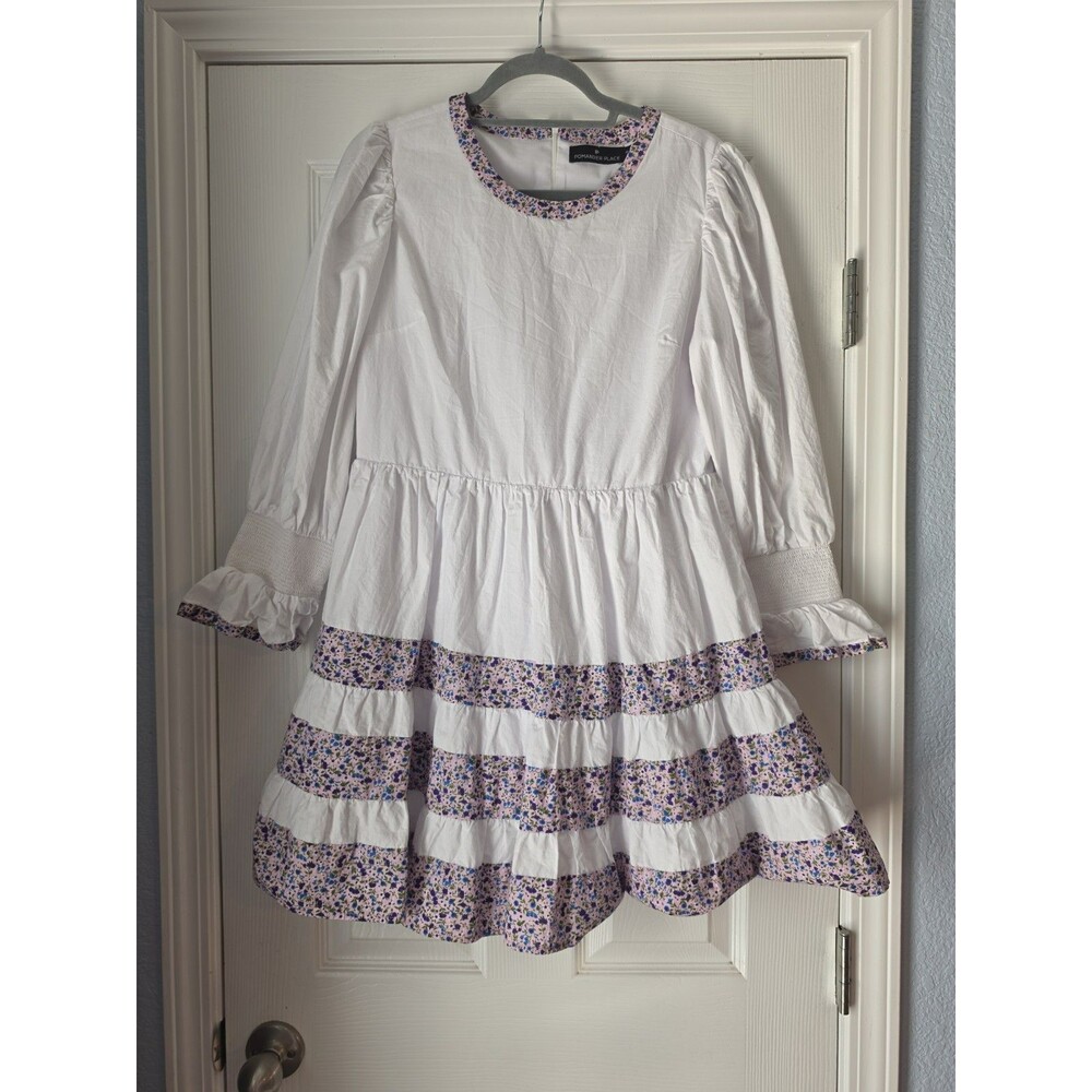 Purple Floral Tiered Fran Mini Dress  POMANDER PLACE by Tuckernuck Size M
